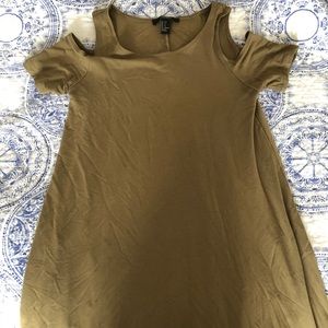 Forever 21 Olive Green Cold Shoulder Dress